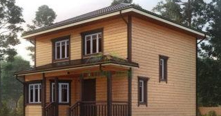 Двухэтажный дом из бруса в Сибае от Строй-Сба - строительство от 136110 руб.